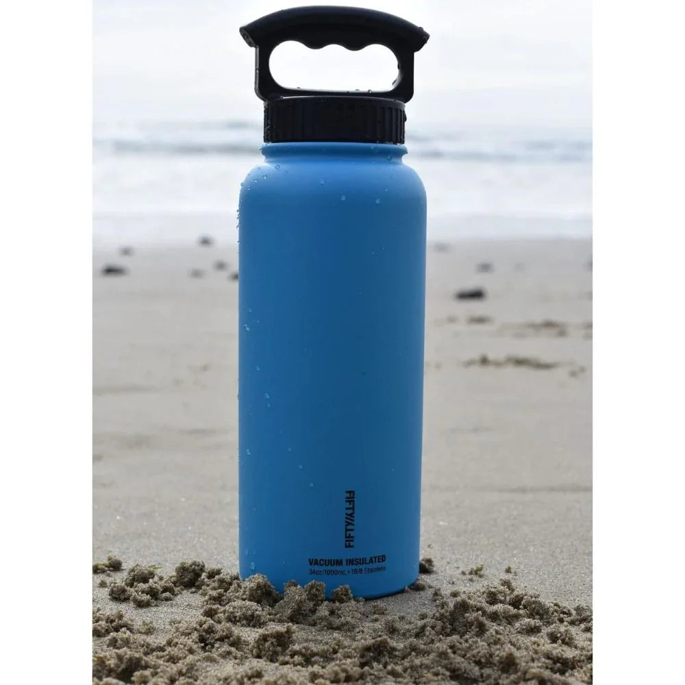 Fifty/Fifty 1L Bottle 3 Finger Lid - Blue - Tashqila Fifty/Fifty 1L Bottle 3 Finger Lid - Blue - Tashqila